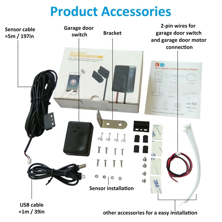 Tuya Wireless WIFI Remote Control Smart Garage Door Opener Supports Alexa and Google Home Voice Control
