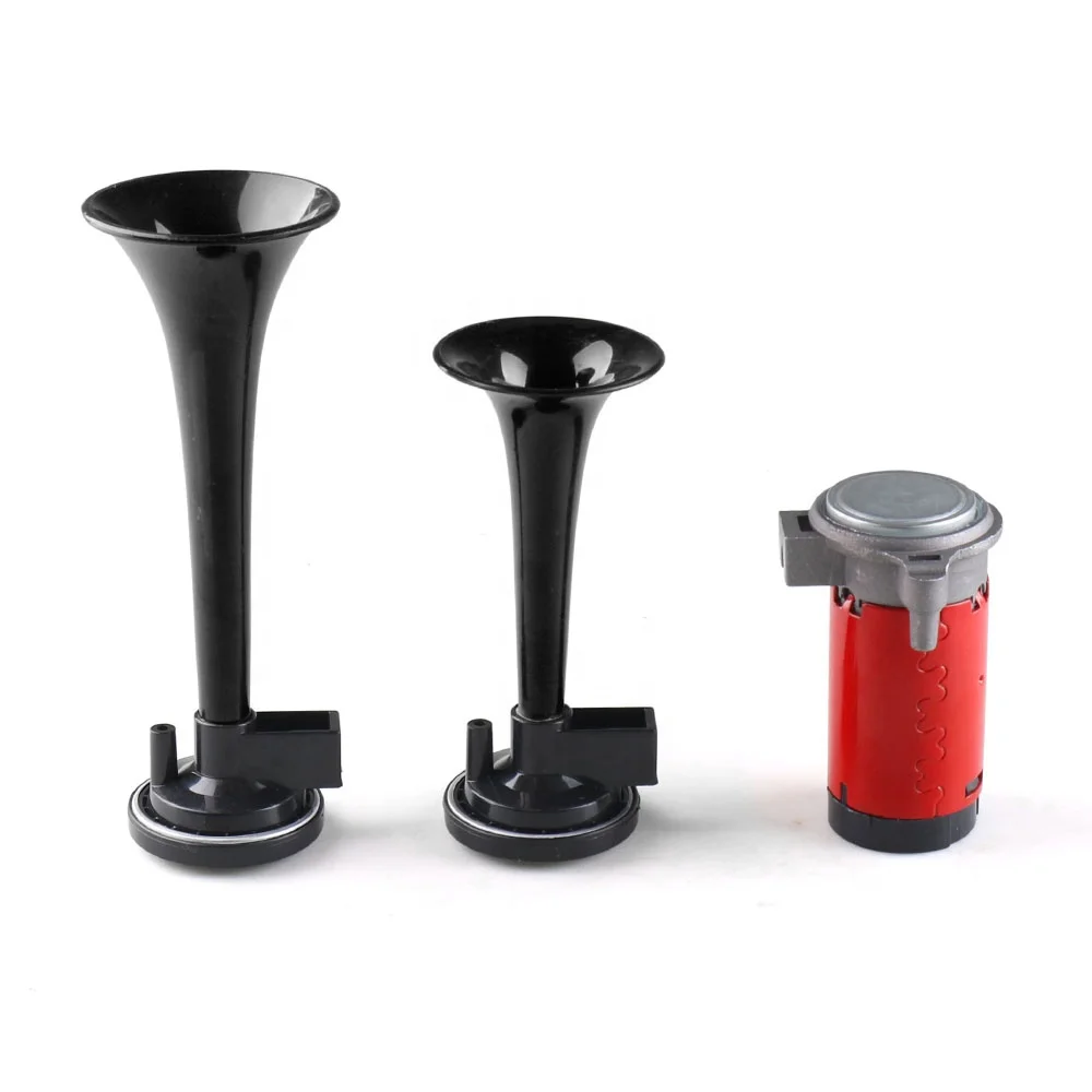 12V 115dB Red/Black Car Motorcycle Air Horn Train Kit Dual Trumpet Ultra Loud