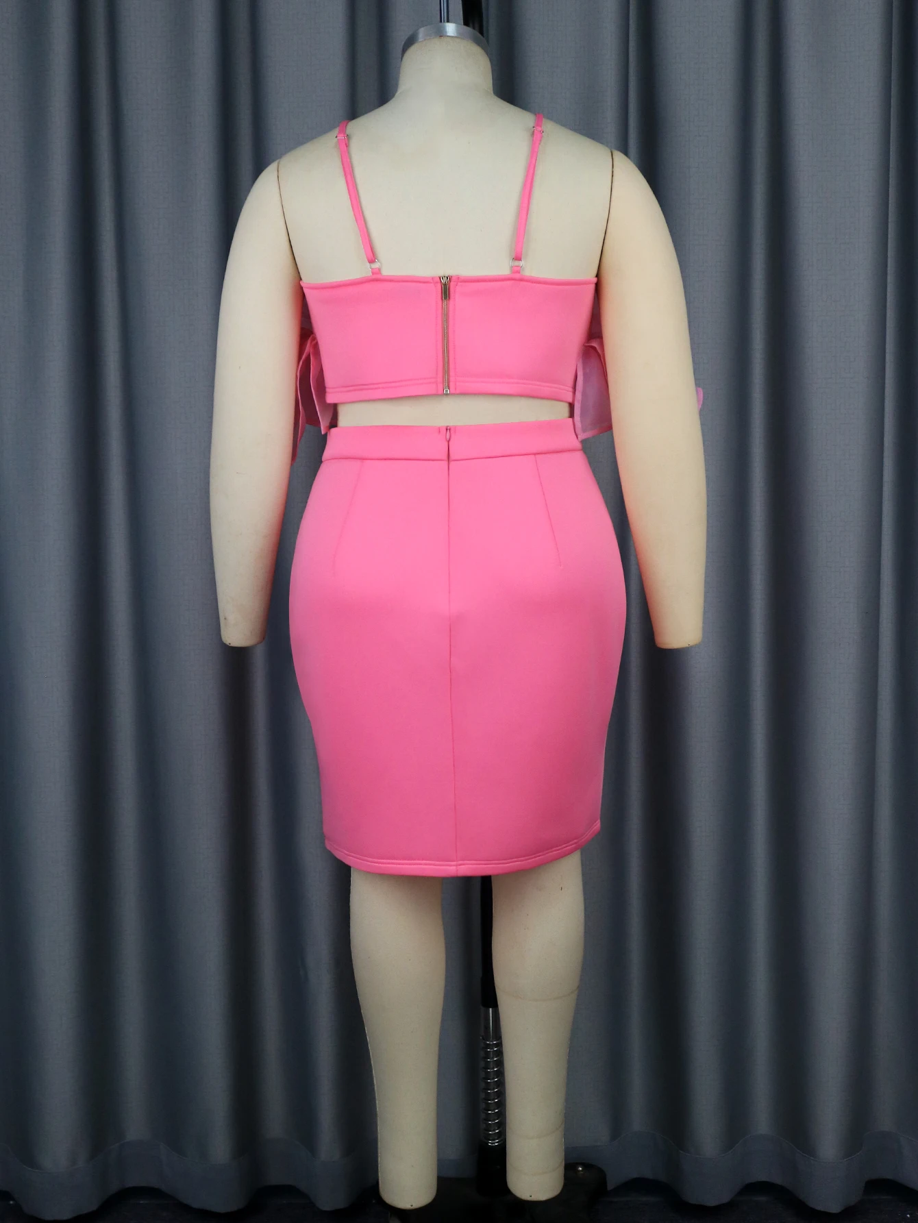 2024 Latest Summer Sexy Strappy Tank Blouse Mini Skirt Club 2 Pieces Set