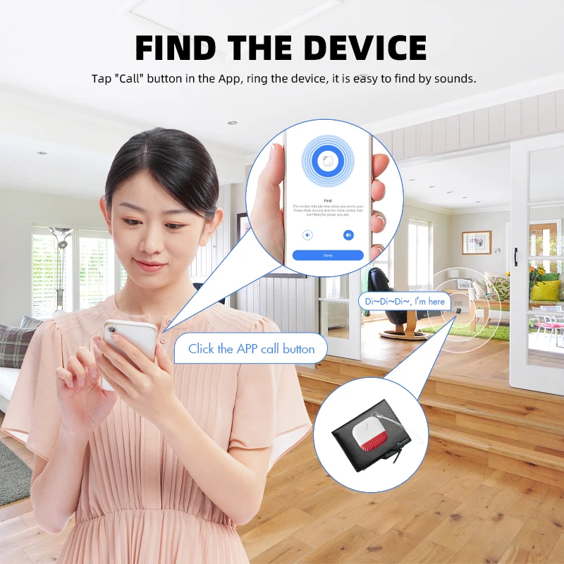 5 In 1 Advanced 90Db Wireless Smart Anti Lost Key Finder Whistle Keychain Cute Tuya Bluetooth Tracker Keys Finder And Item Locat