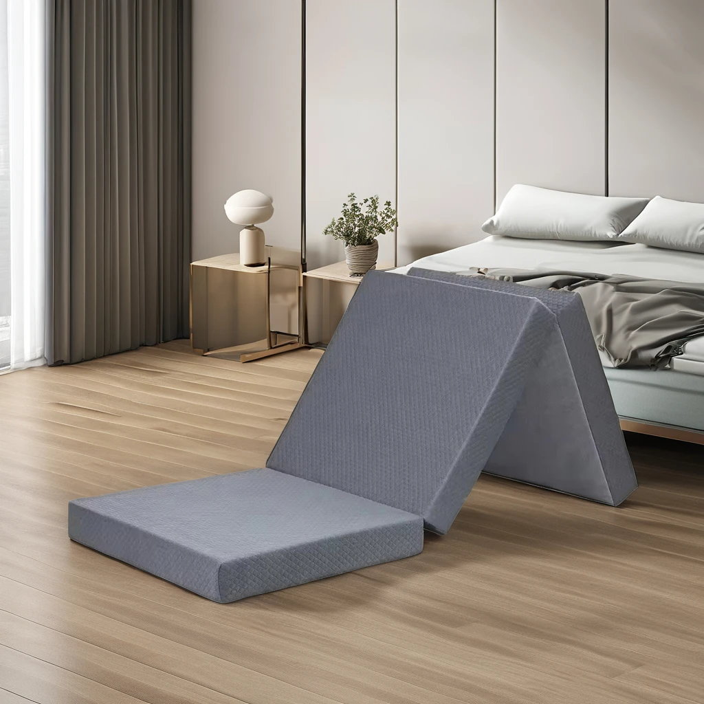 Portable Cooling Gel Folding Foam Single Mattress for School Beds or Futons Easy-to-carry up Mattress Home Furniture Fabric