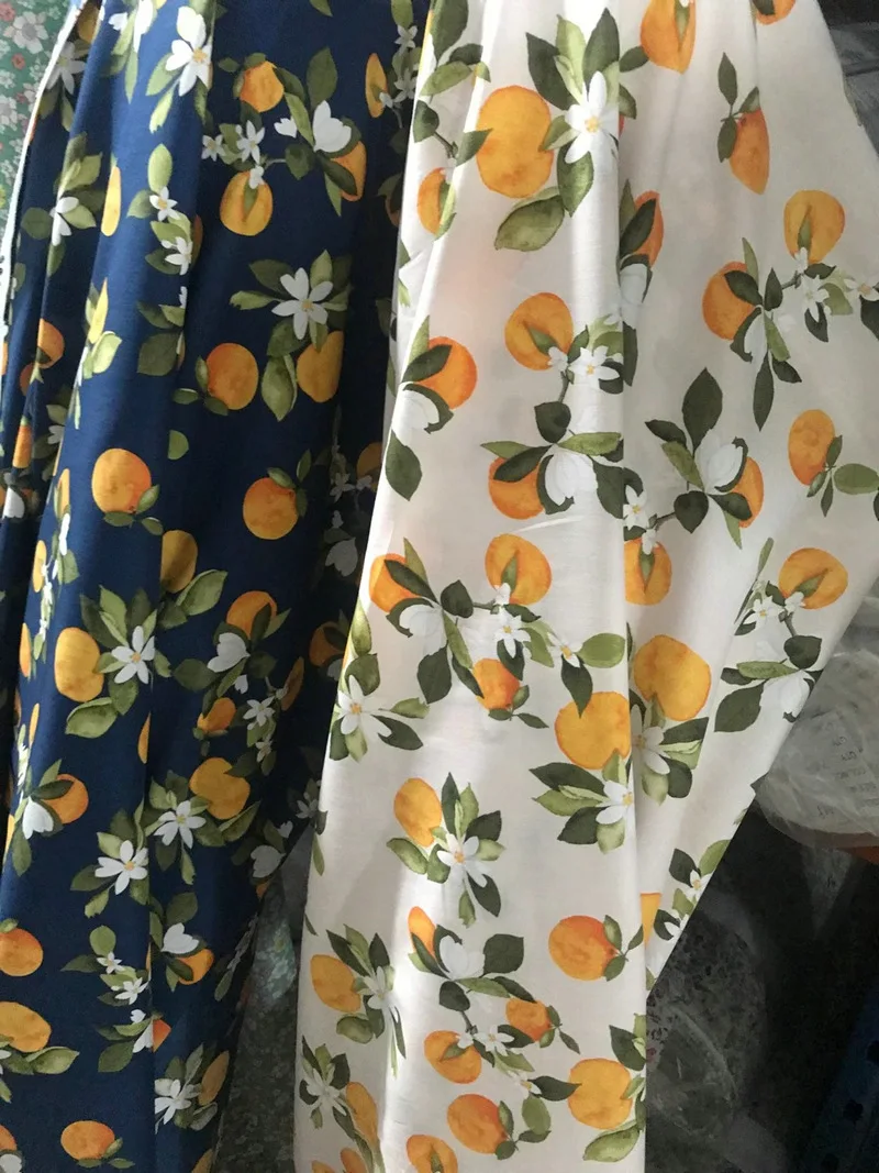 Lemon Print Liberty Floral Printing Fabric Digital prints fabric for kids