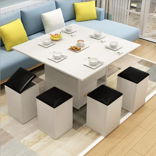 Деревянный современный стол и стулья в комплекте, многофункциональный стол для дома и офиса, регулируемый кофейный столик, складной стол для хранения