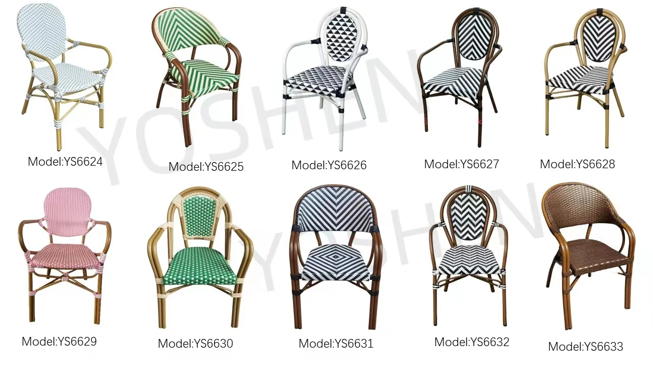 Promoting Bamboo Chair For Sale PE Rattan Garden Chair New Design Aluminum Deck Bamboo Dining Chair