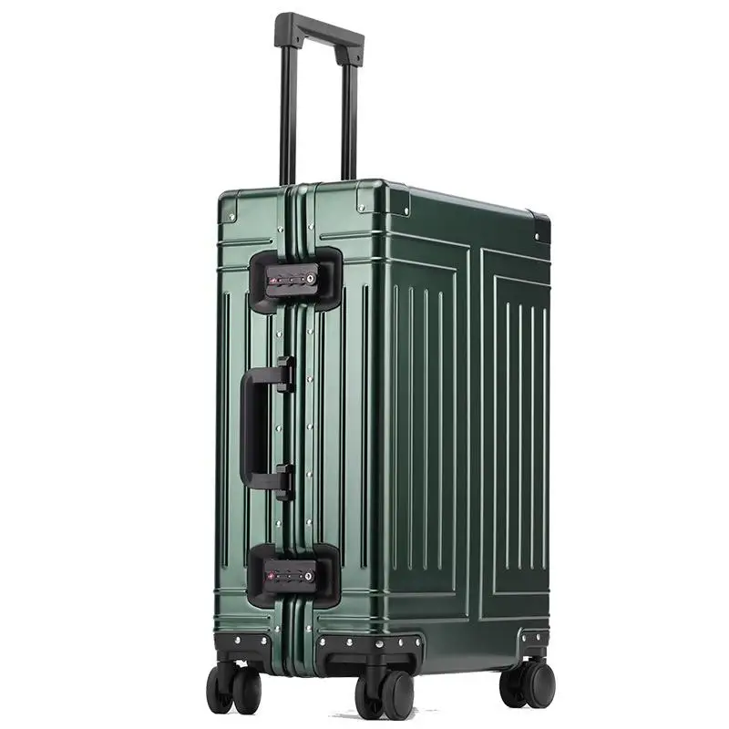 Unisex High Quality All Aluminum Magnesium Alloy Travel Luggage Trolley Wheel Free Laser Logo Suitcases Set-Minimum Order 1pc