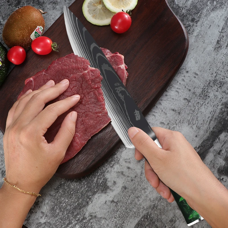 Кованый двухсторонний кухонный нож ручной работы набор кухонных ножей из нержавеющей стали