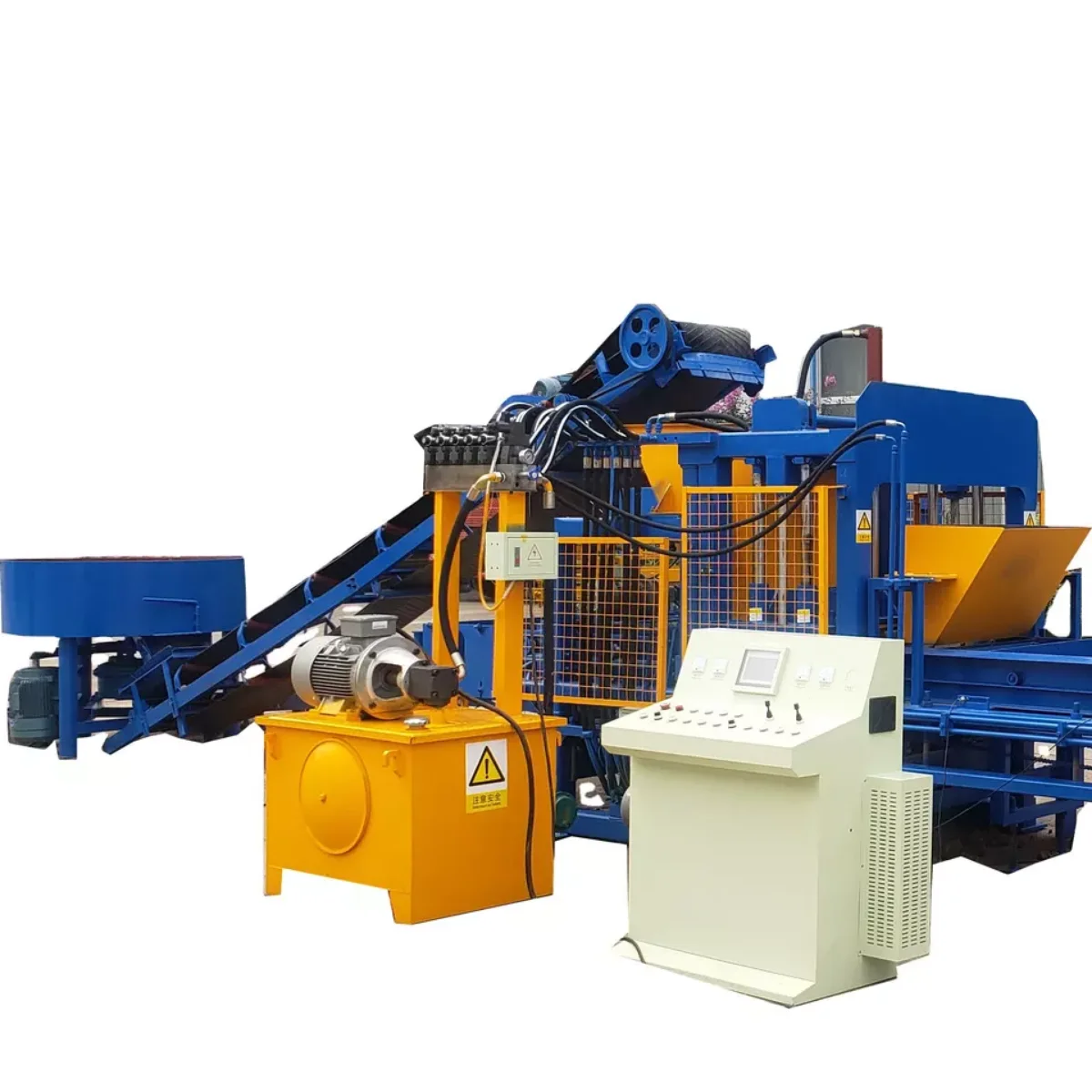 China Fully Automatic Hydraulic Interlocking Concrete Cement Hollow Block Making Machine QT4-15 Fly Ash Brick Making Machinery