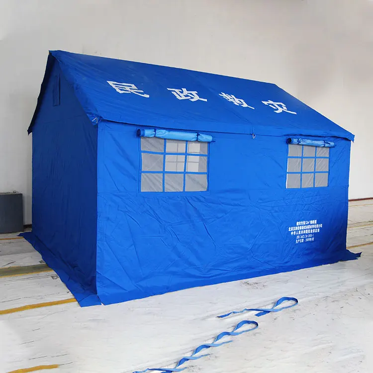 Polyester outdoor waterproof emergency shelter tent refugee disaster relief tent for 8 person