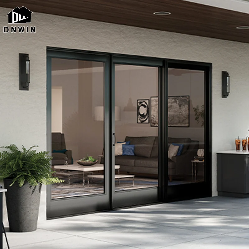 High End New Design French Style Soundproof Triple Sliding Glass Door for House