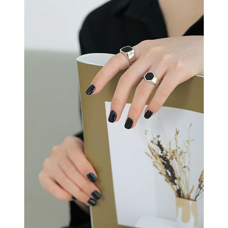 Wholesale Personality Fashion Jewelry S925 Sterling Silver With Epoxy Rings Custom Enamel Ring