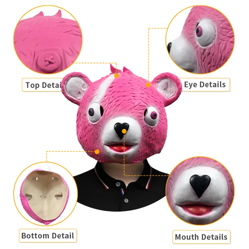 Custom Realistic Halloween Latex Animal Mask Cosplay Party Cute Little Raccoon Mask Masquerade Show Props