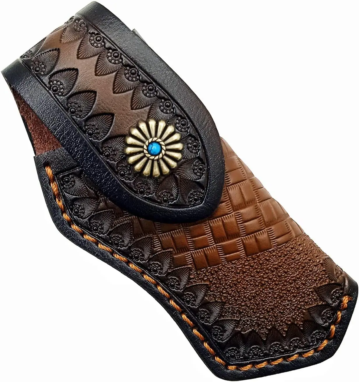 High Quality Leather Folding Pocket Knife Sheath Leather Knife Pouch for Buck 110 Knife Holster Sheaths Dark Brown