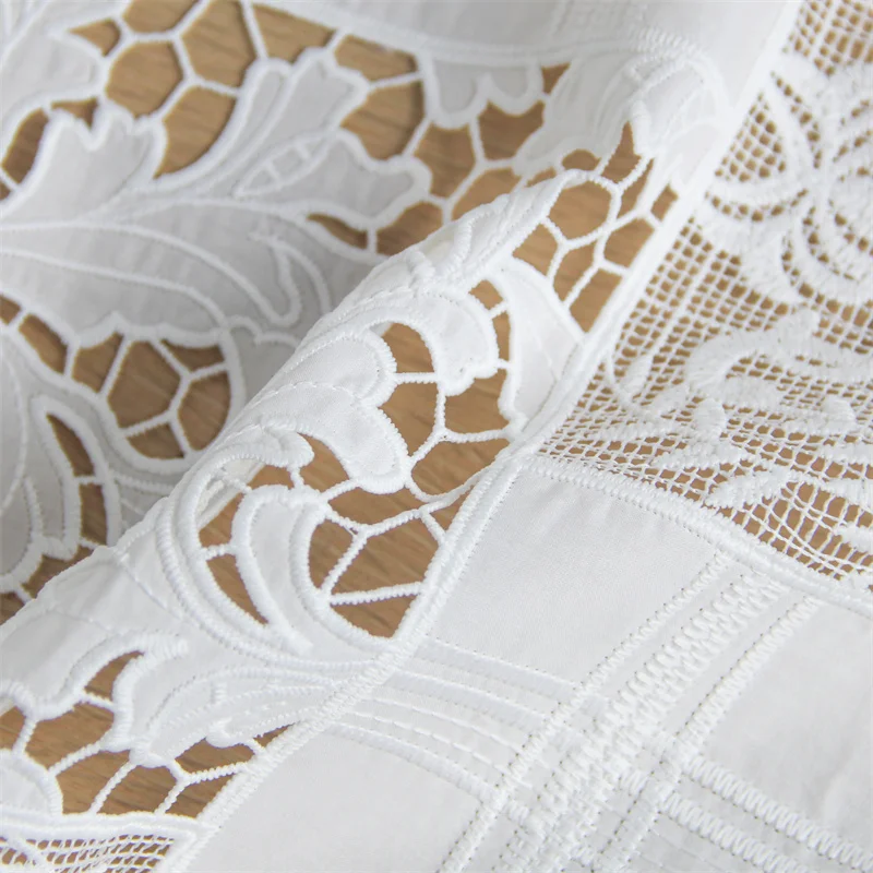 wholesale China factory cotton luxury laser lace fabric with Oekotex GRS OCS chemical lace mesh lace euro design 2022