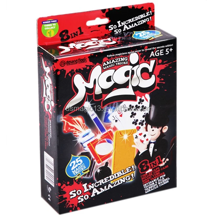 
Daseng magic China professional manufacturer 25 magic tricks 8 magic props set for kids 