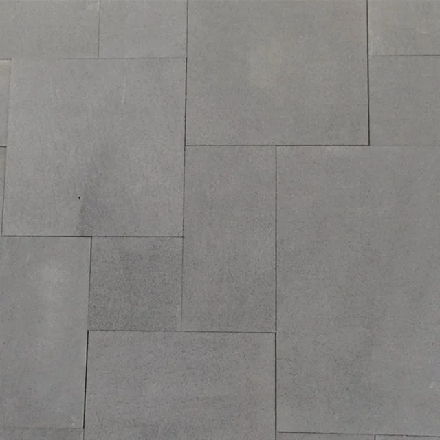 Honed surface bluestone limestone flooring and steps