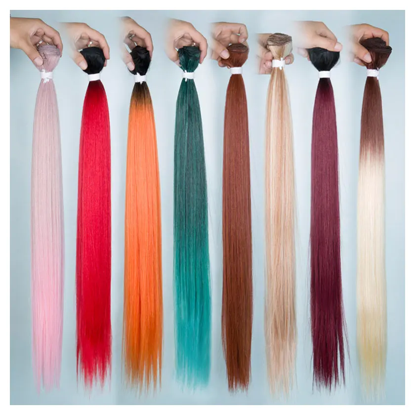 Hair Synthetic Bundles Heat Resistant Fiber Synthetic Weave Bundle in Stock High Temperature Fiber Hair Bundles Weave for Women