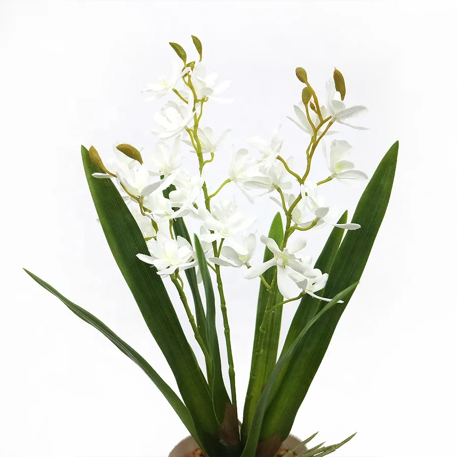 High quality 45cm high simulation orchid flowers plant with pot