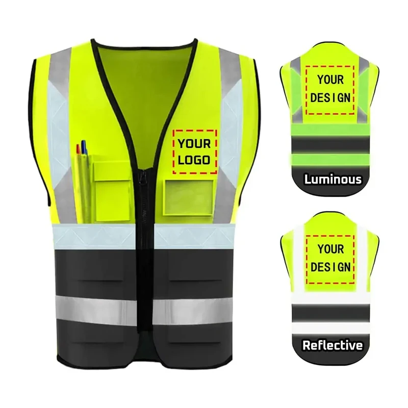 Hi viz жилет с индивидуальным логотипом 120gsm полиэстер ombre цвет светоотражающий дешевый chaleco de seguridad adulto