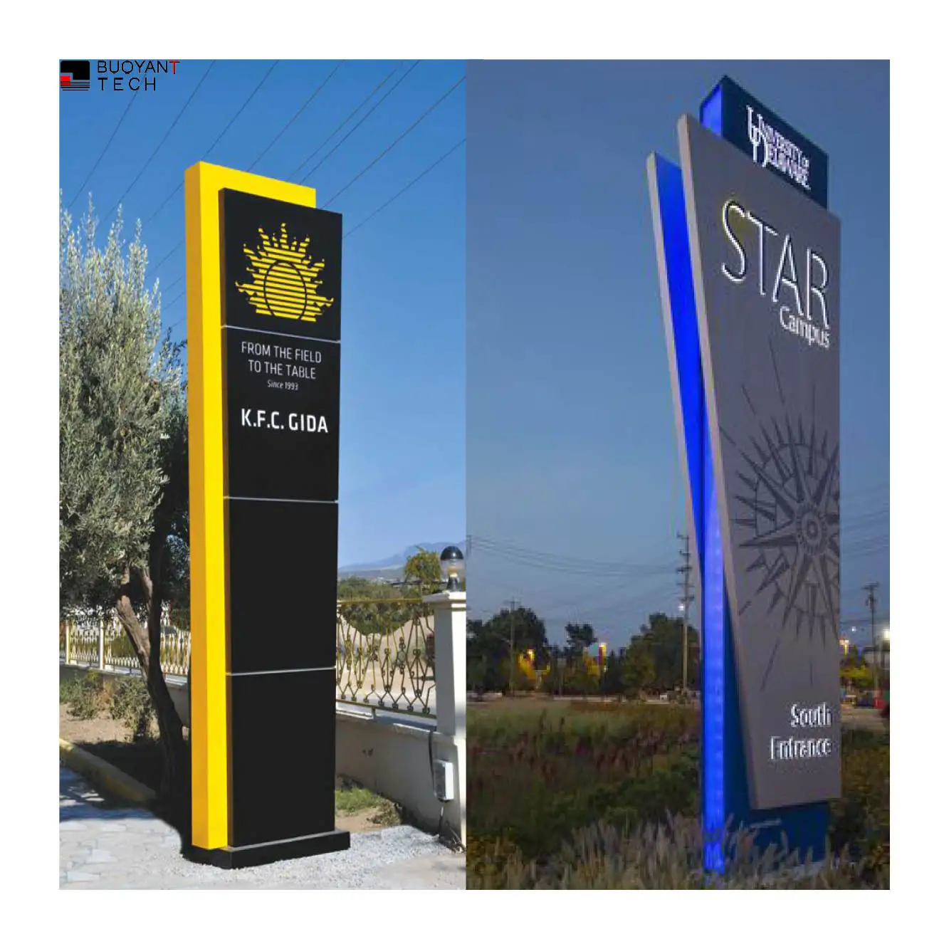 New Listing Outdoor 3D LED Pylon Advertising Sign round Aluminum Frame Illuminated LED Light Box Project Sign