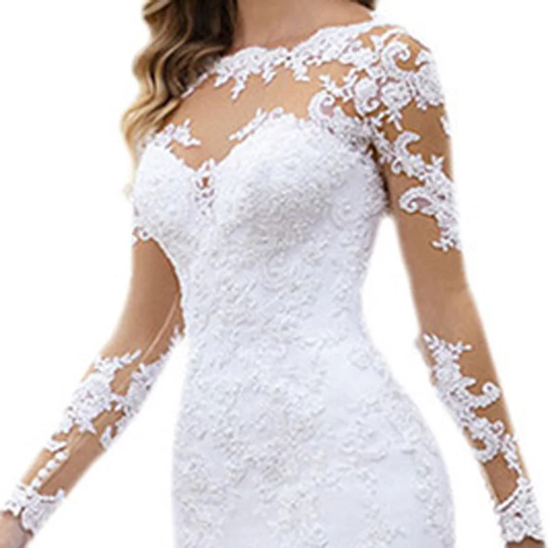 OXGIFT Оптовая продажа Роскошные женские элегантные свадебные бальные платья русалки скромные свадебные платья для женщин 2022