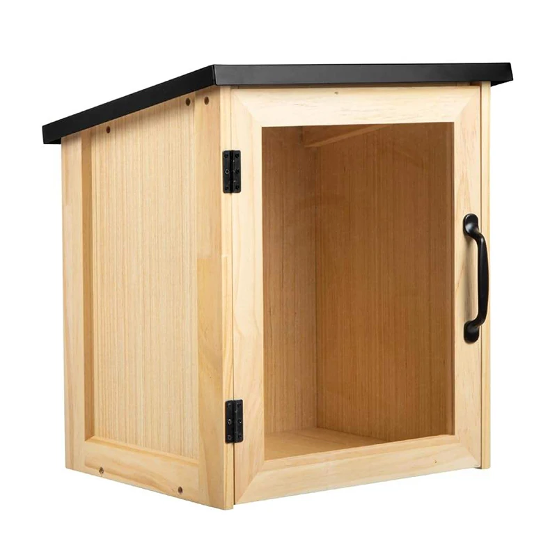 Hot Garden DIY Outdoor Wooden Standard Oak Post Box Tiny Library Outdoor Library Book Box Little Wood Cabinet for Sharing Books