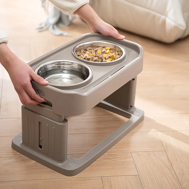 Adjustable Stainless Steel Folding Pet Bowl Amazon Cross-Border Dog Feeder & Bowls for Pets