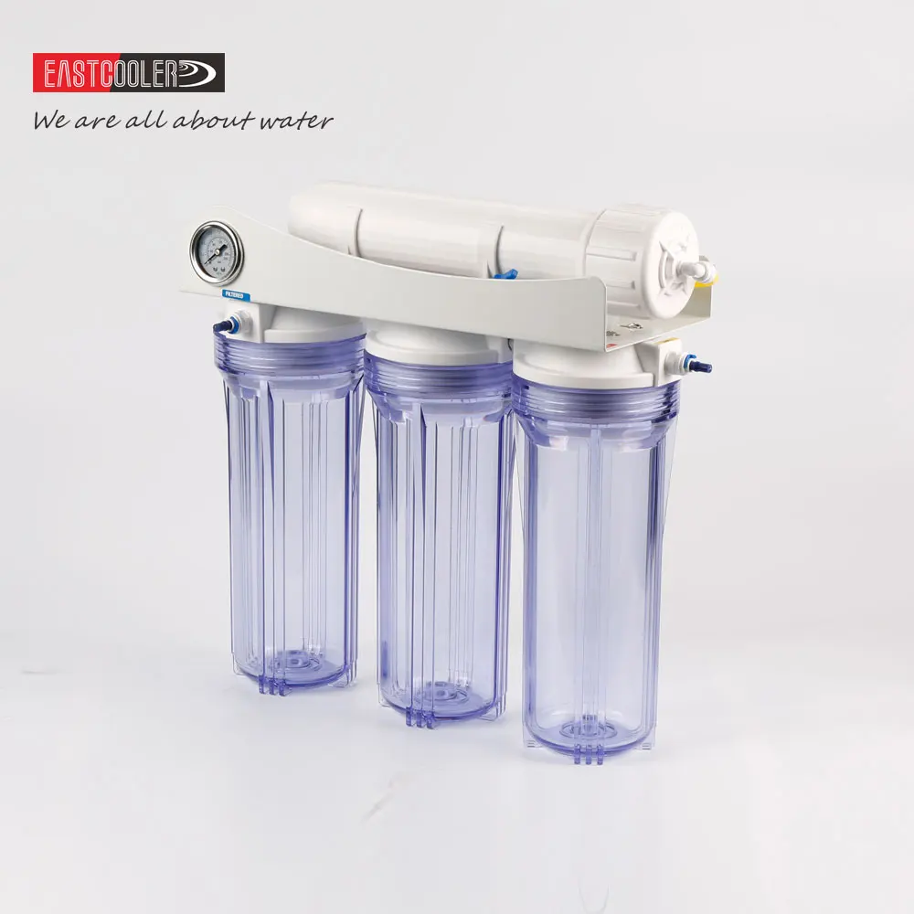 
ECRO4S-C-E02 Eastcooler 4-Stage Reverse Osmosis/Deionization (RO/DI) - Aquarium Reef Water Filter System 