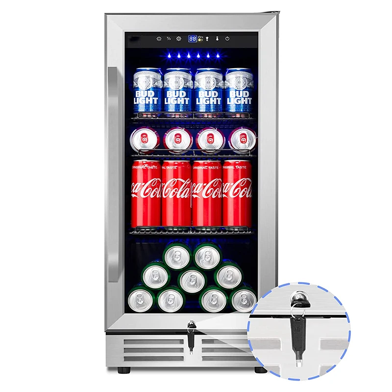 Factory Supply OEM Beer Fridge Compressor Single Zone Beer Cooler Freestanding or Built in Wine and Beverage Coolers