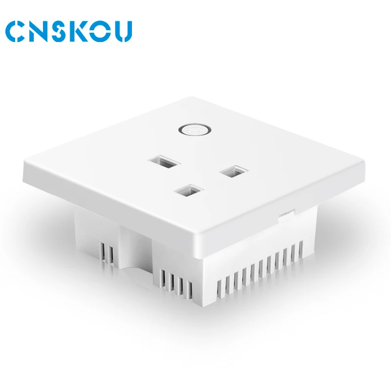 CNSKOU UK Standard Glass Panel Tuya Google Home Alexa zigbee Smart Electric power Wall Switch Sockets zigbee