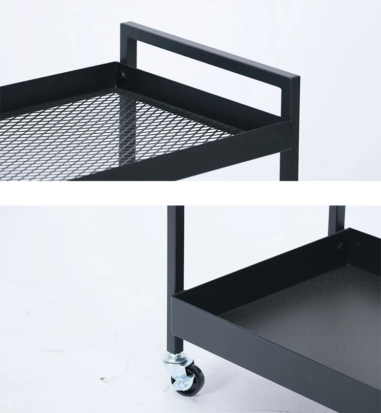 Moving Steel Trolley Removable Shelf Rack 3 Tier Serving Trolley Cart lightweight bedroom bedside metal trolley Rolling cart
