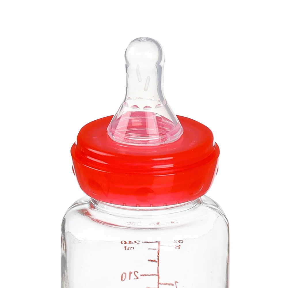 Factory wholesale Travel Compact High Quality Nipples Bottle 250ml Newborn Baby Glass Feeding Bottle