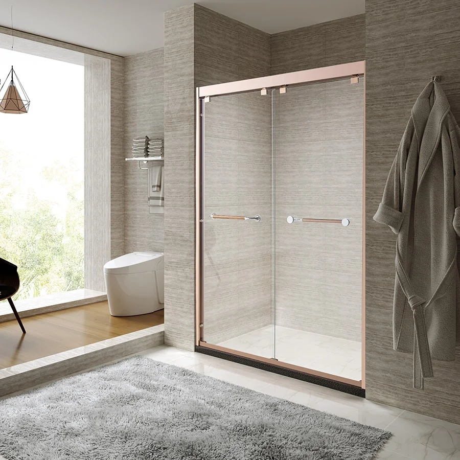 Modern Glass Bathroom Stand Shower Room with Sliding Door Frameless and Square Appearance for Hotels on Clear Sale