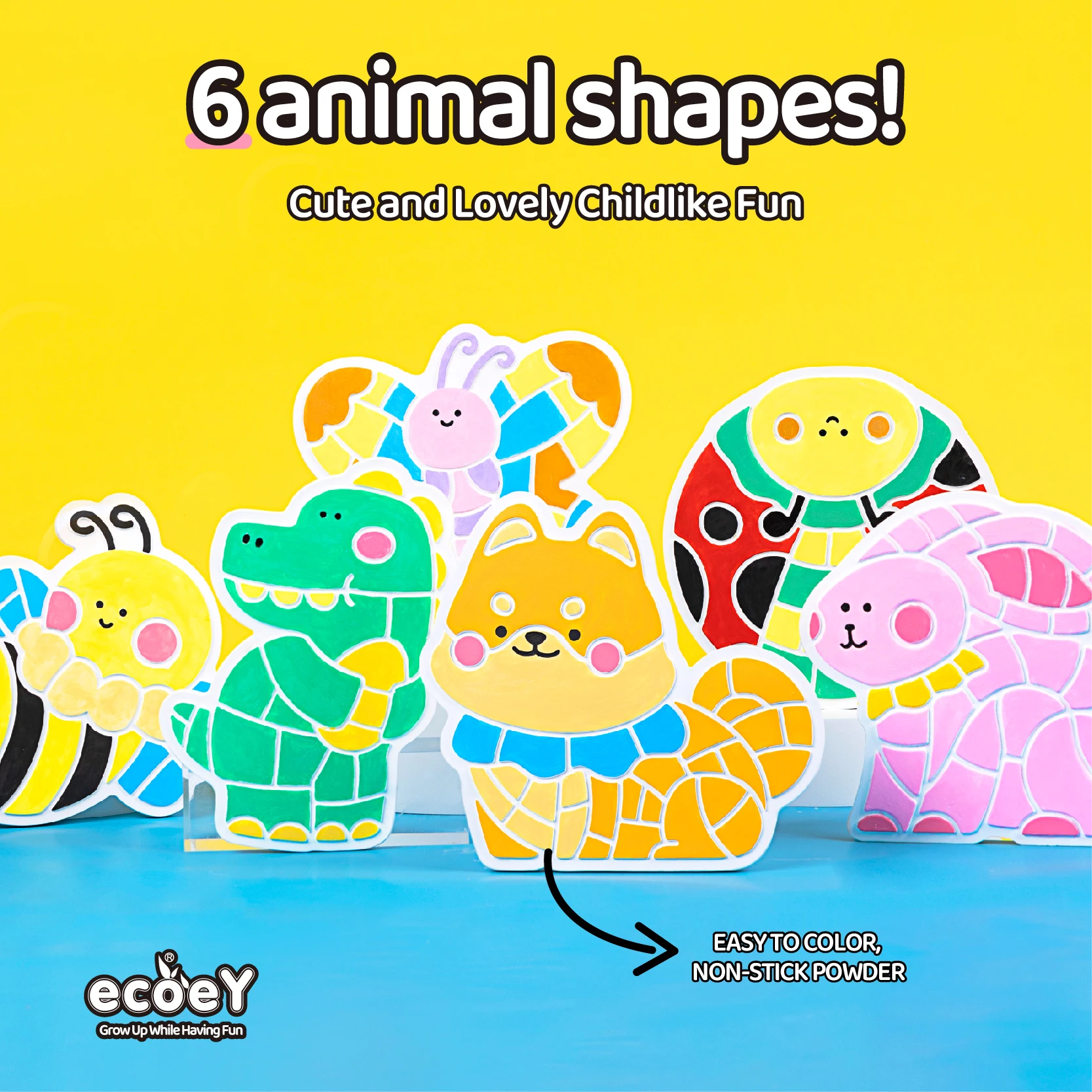 2024 New child gypsum painting diy kit-Color Block Painting-little bee plaster drawing art education toy set as gift for kid