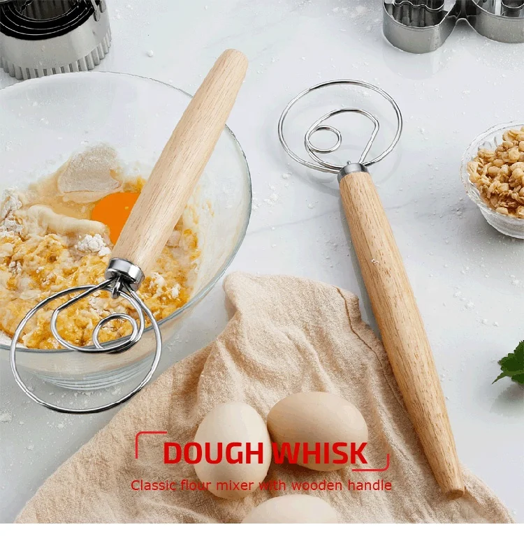 10 дюймов кухонный нож для приготовления торта своими руками выпечки с деревянной ручкой премиум-класса из нержавеющей стали датский миксер теста венчик
