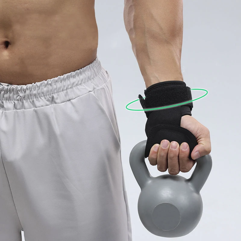 Customizable Anti Slip Hand Grips Heavy Duty Exercise Fitness Wrist Guard Pull-Up Weight Lifting Palm Protector Wrist Straps
