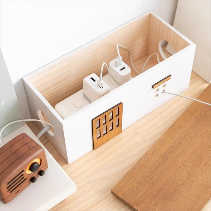 Creative Ins Desktop wire storage box organization fixed insertion data cable management TV socket obstruction decoration