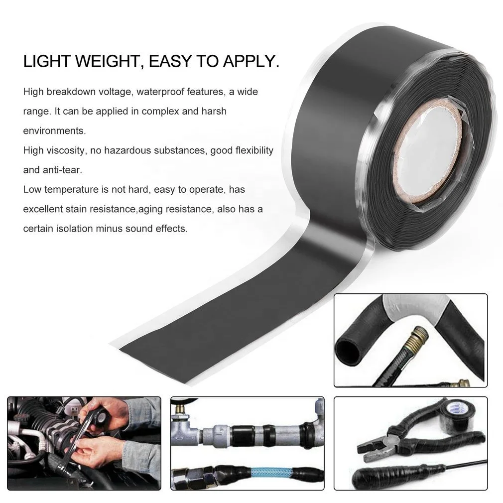 Electrical Silicone Rubber Hose Leak Waterproof High Pressure Plumbing Repair Tape Silicone Self Fusing Tape
