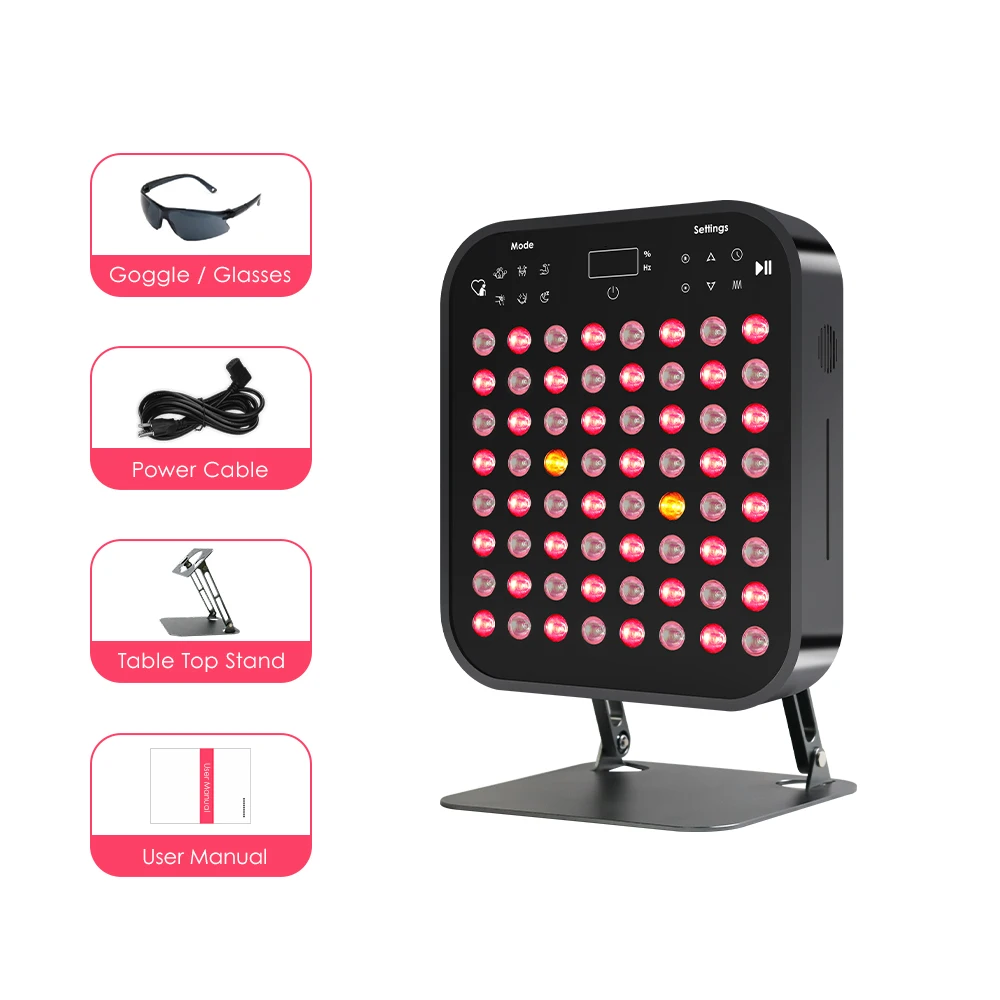 Biomol Voice Control Multi-Mode LED Infrared Light Therapy Device Red Light Therapy Panel with Stand