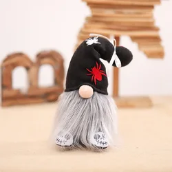 Glowing Faceless Doll Spiderweb Hat Vampire Plush Halloween Gnomes With Light For Halloween Decor