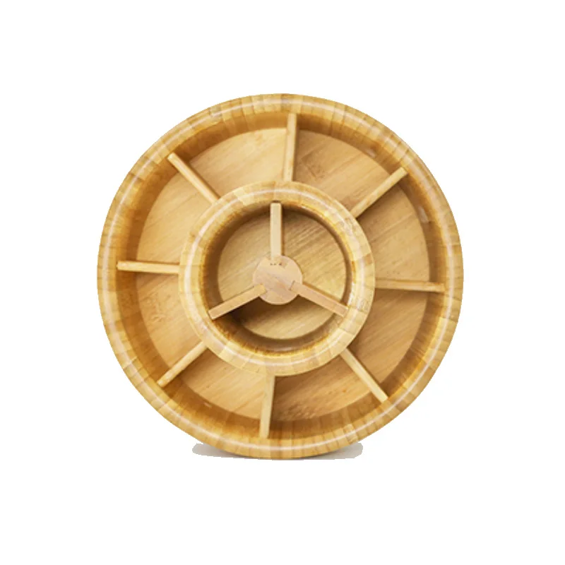 Rotating Pencil Holder with 11 Compartments wooden Office stationary accessories Bamboo Pen Holder 360 degree desk organizer