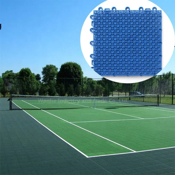 Wanhe Cheap Price Anti Slip UV Resistance Outdoor Interlocking Polypropylene Basketball Pickle Ball Court