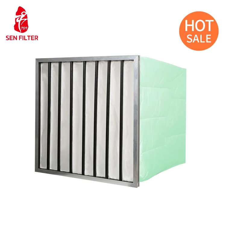 Synthetic Medium Efficiency Air Filter Bag Pocket for Hotels Manufacturing Plants HEPA Filter Construction with Paper Material