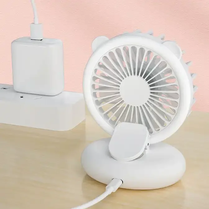 Factory Wholesale Mini Portable Handheld Rechargeable Cooling Fan Fill Light USB Charging Clamp Night Light Desk Fan