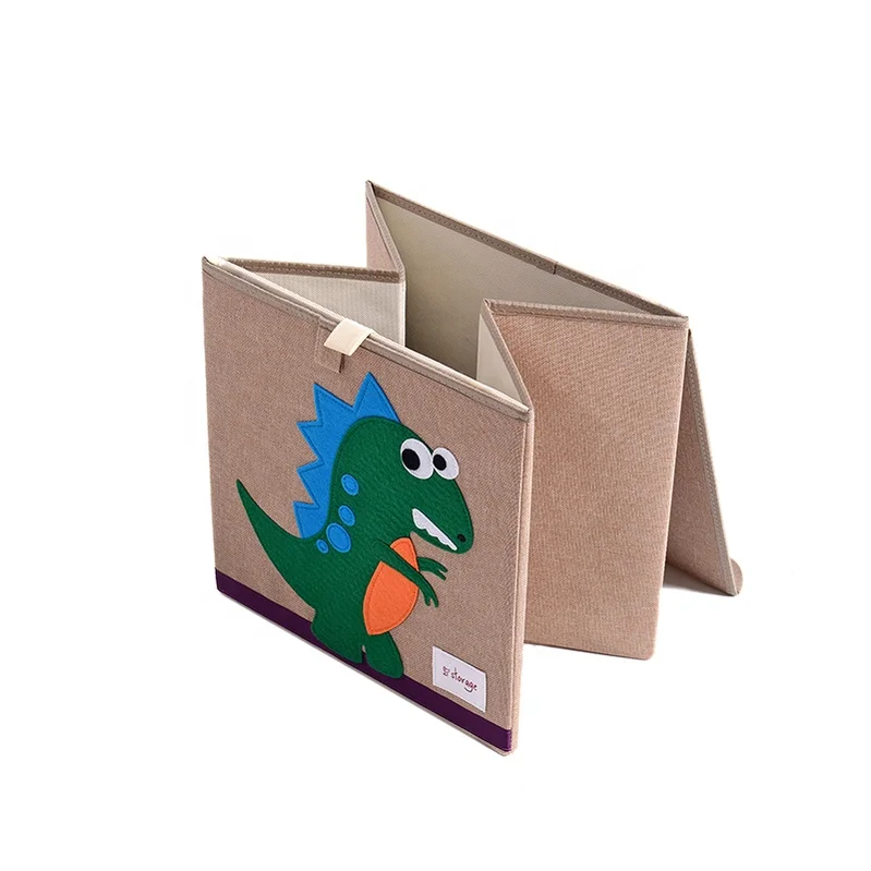 Cute Animal Embroidery Design Home Storage & Organization Cotton and linen Bin Bucket Storage Box