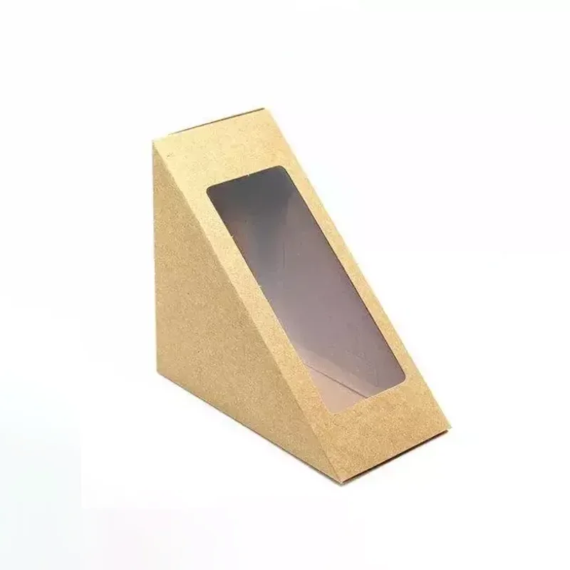 Wholesale Food Package Bread Sandwich Container Paper Boxes Custom Triangle Sandwich Packaging Box