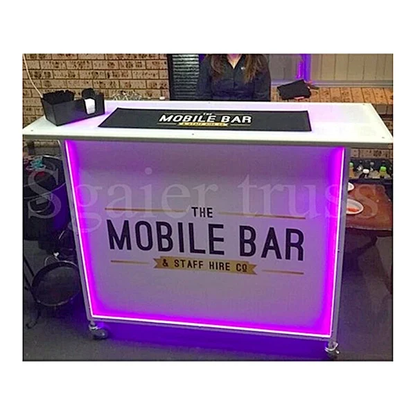 Aluminum shelf pp board folding mobile bar table furniture  space saving Design Mini Hotel bar counter for sale