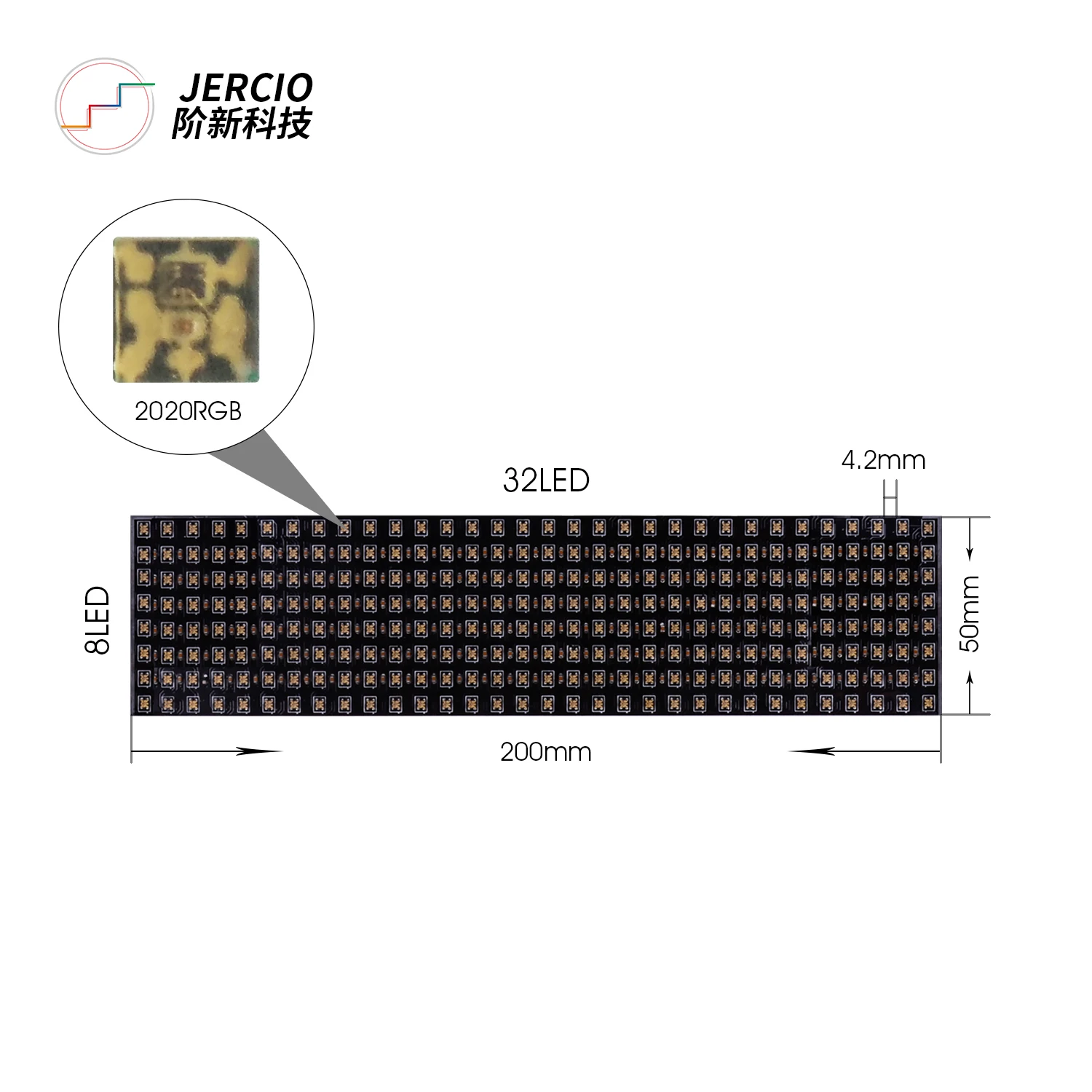 Jercio XT1511 SMD2020 RGB SK6812 WS2812b 8*32  LED pixels panels for indoor video display