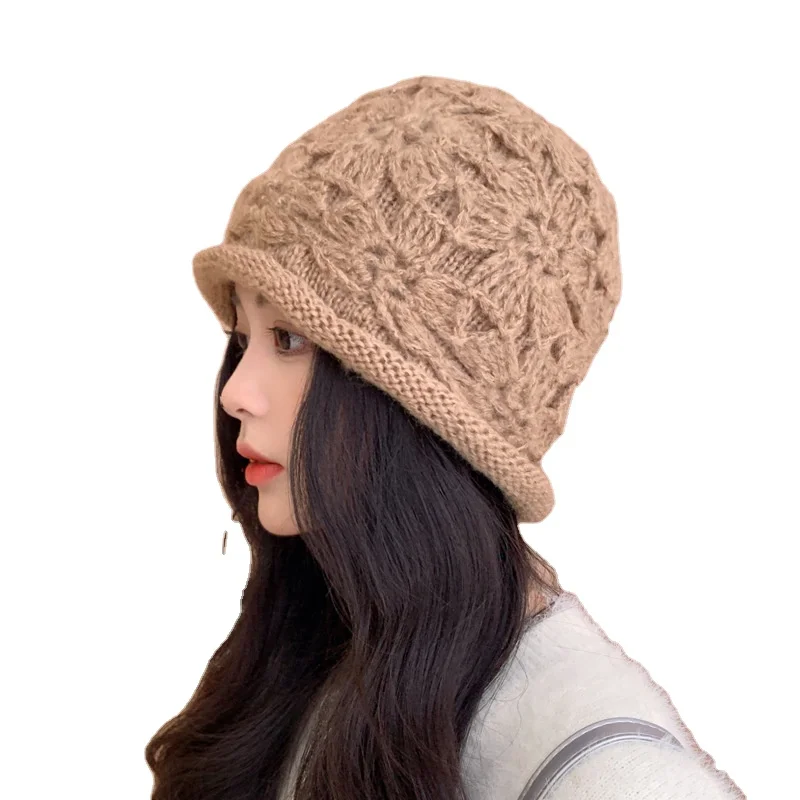 Solid crotchet winter hats for women beanie cable knit bucket hat luxury crochet beanie