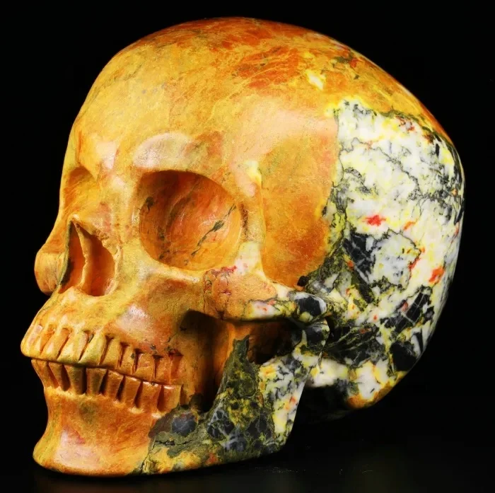 MR.SKULL Wholesale Gemstone skulls Natural Orpiment skulls Art Decorative Style