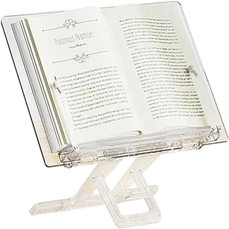 Unique Design Durable Acrylic Clear Tape Page Clip Book Display Rack 3 MM Recipe Holder Written Holder for Bible Books